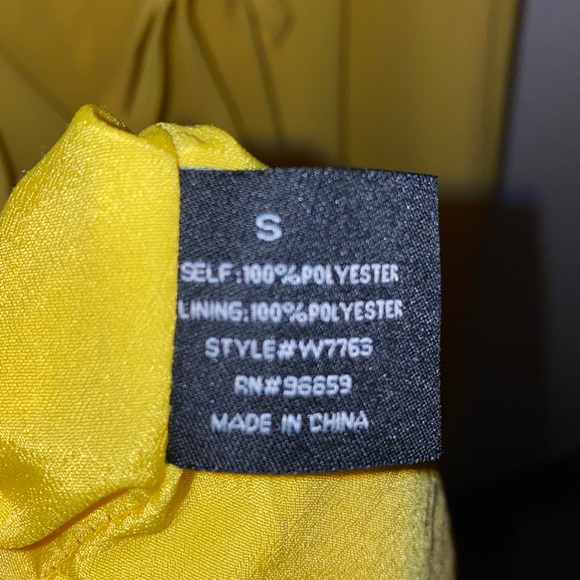 W118 Walter Baker Yellow Tieback Dress - Picture 4 of 7